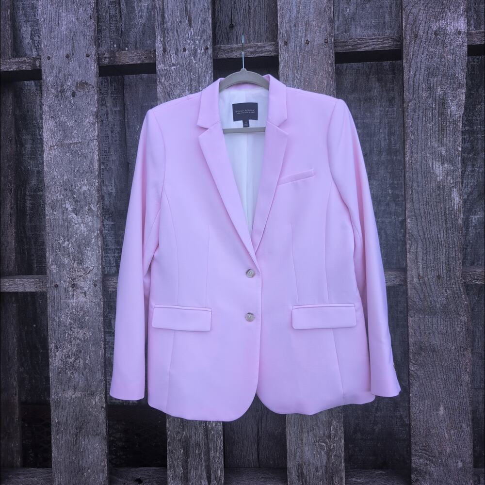 Banana Republic Wool Blend Long and Lean Light Pink Blazer Women's 12